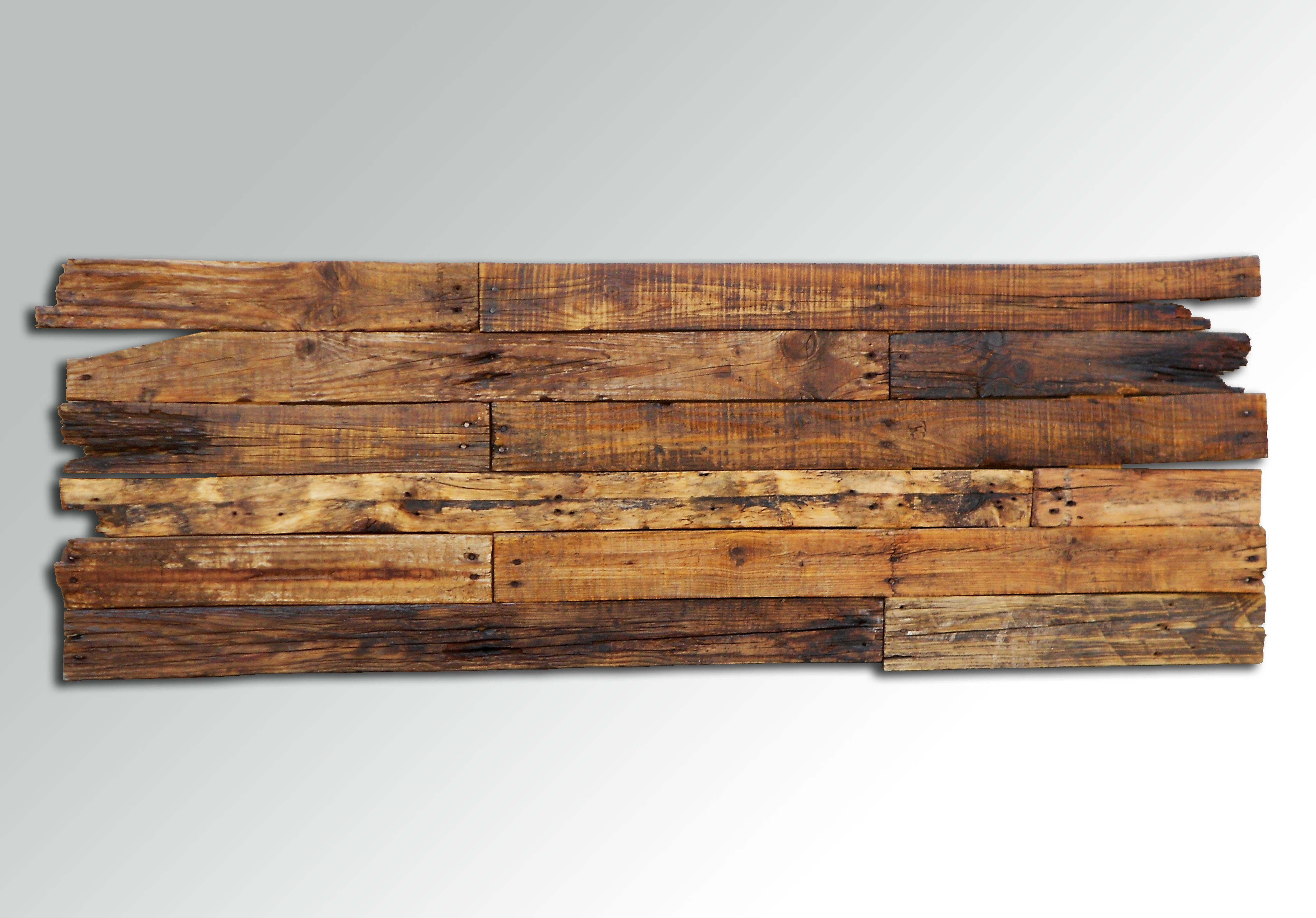Cabecero de madera rústica industrial marrón con acabado recuperado